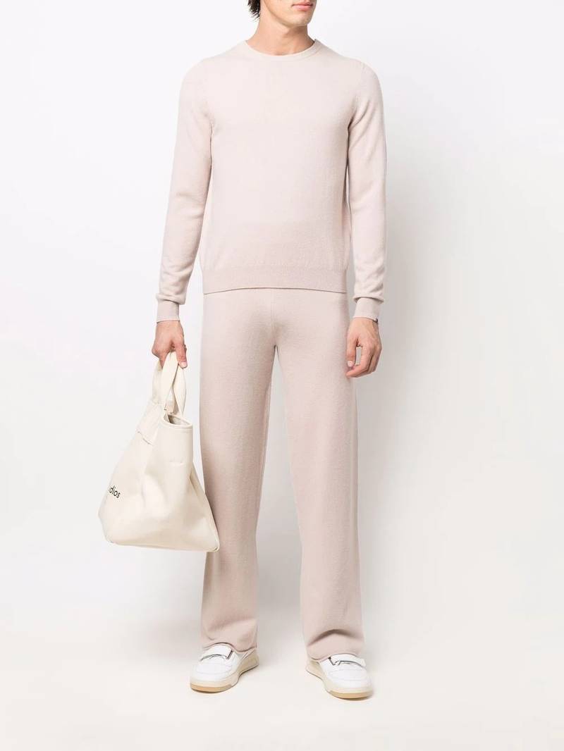 extreme cashmere straight-leg knitted trousers outlook