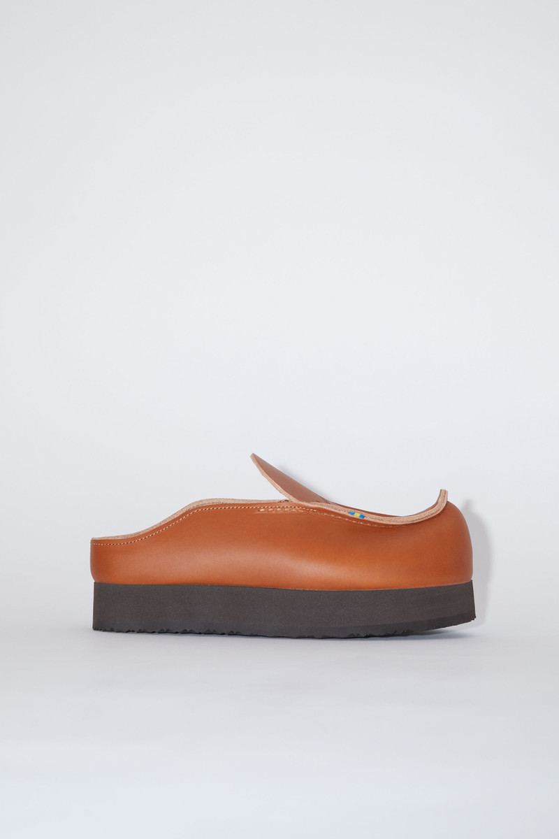 Leather slip-on shoes - Cognac brown 1