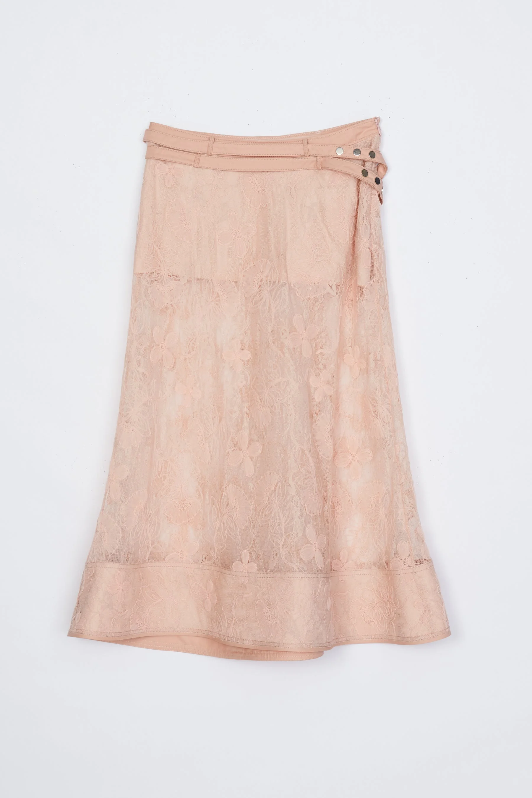 Floral Lace Midi Skirt - 1