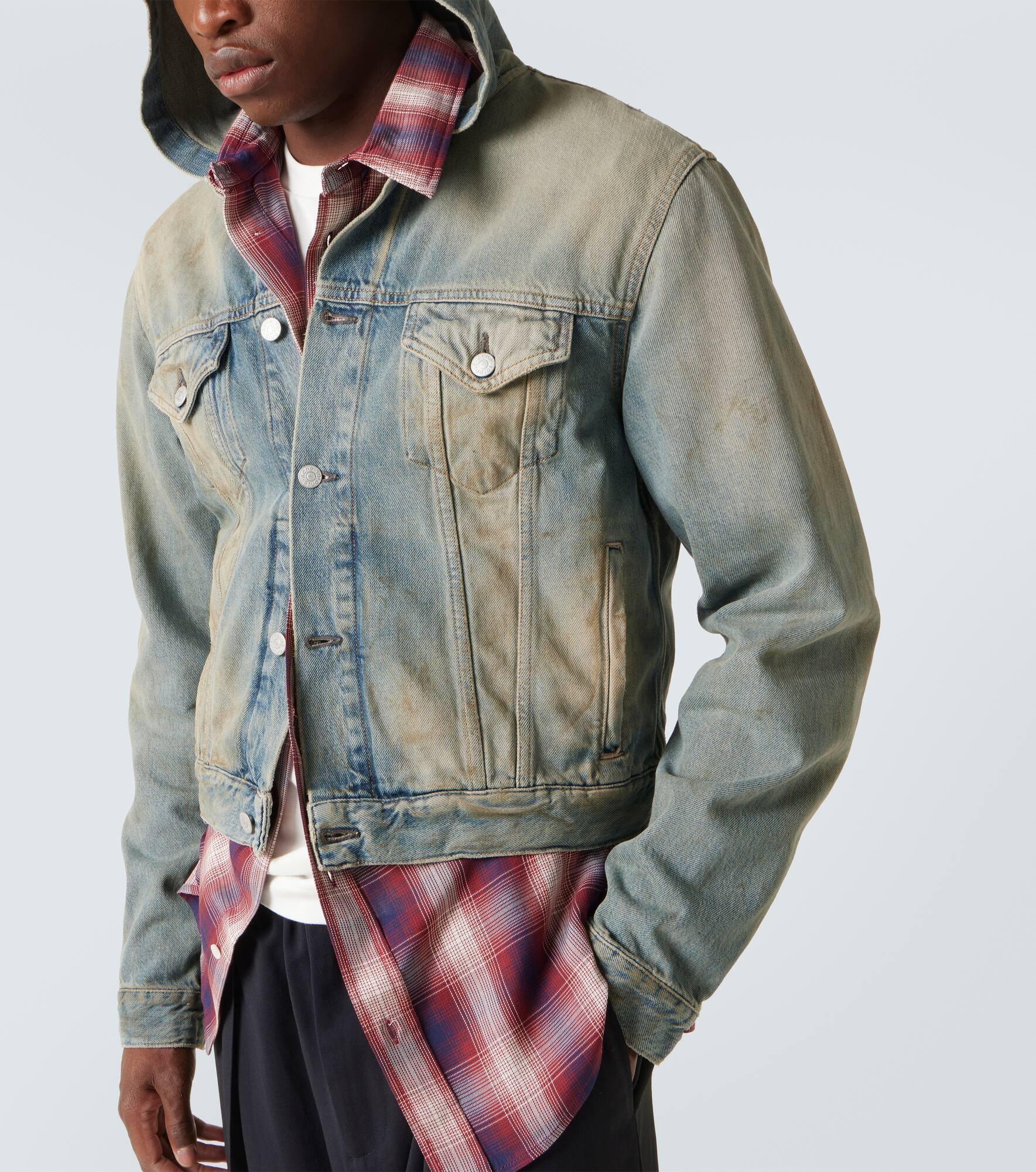 Hooded denim jacket - 5