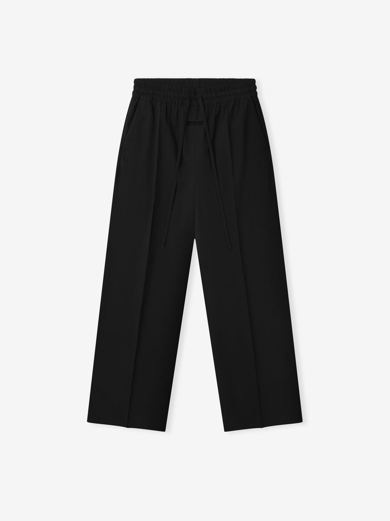 Cotton Wool Oxford Wide Leg Drawstring Pants - 1