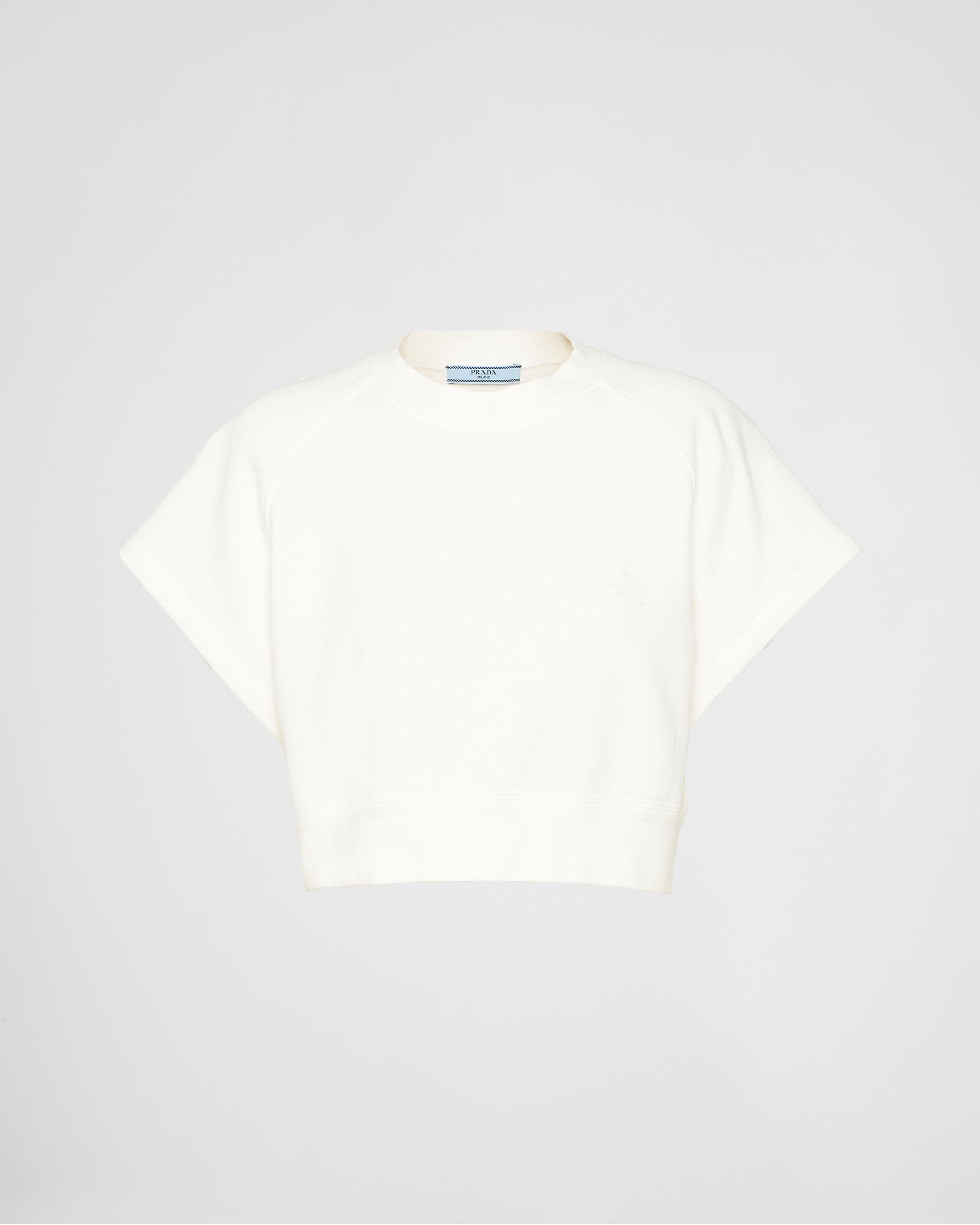 Short-sleeved cotton fleece sweatshirt - 1