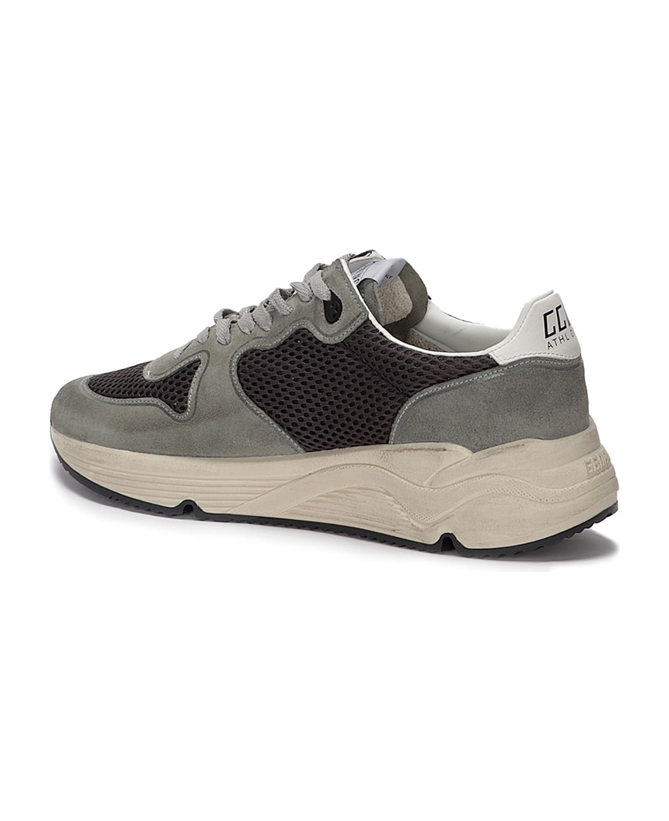 Running Sole' In Green Suede With White Leather Star And Heel - 3