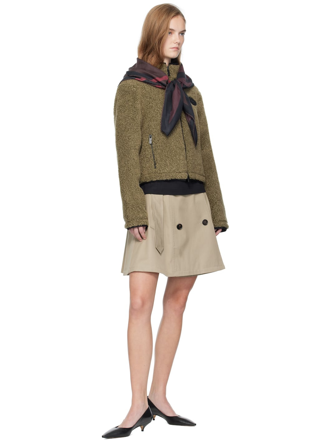 Taupe Cropped Fleece Jacket - 4