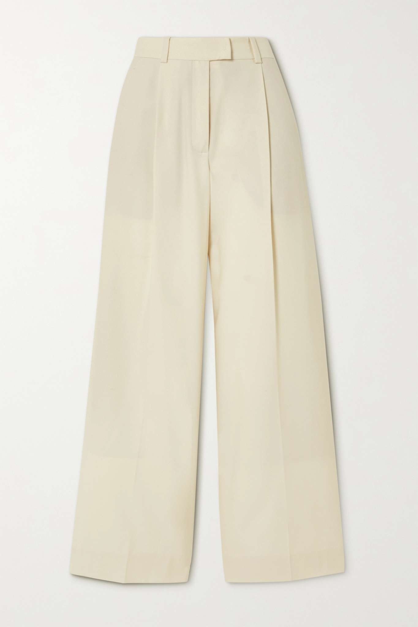 + NET SUSTAIN pleated merino wool-twill wide-leg pants - 1