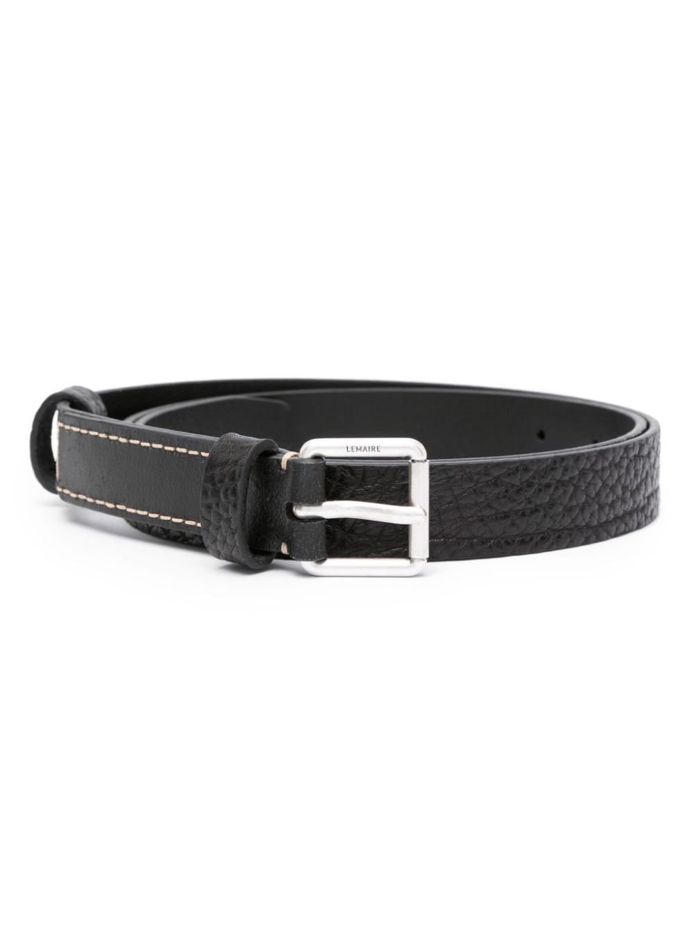 logo-engraved buckle leather belt - 1