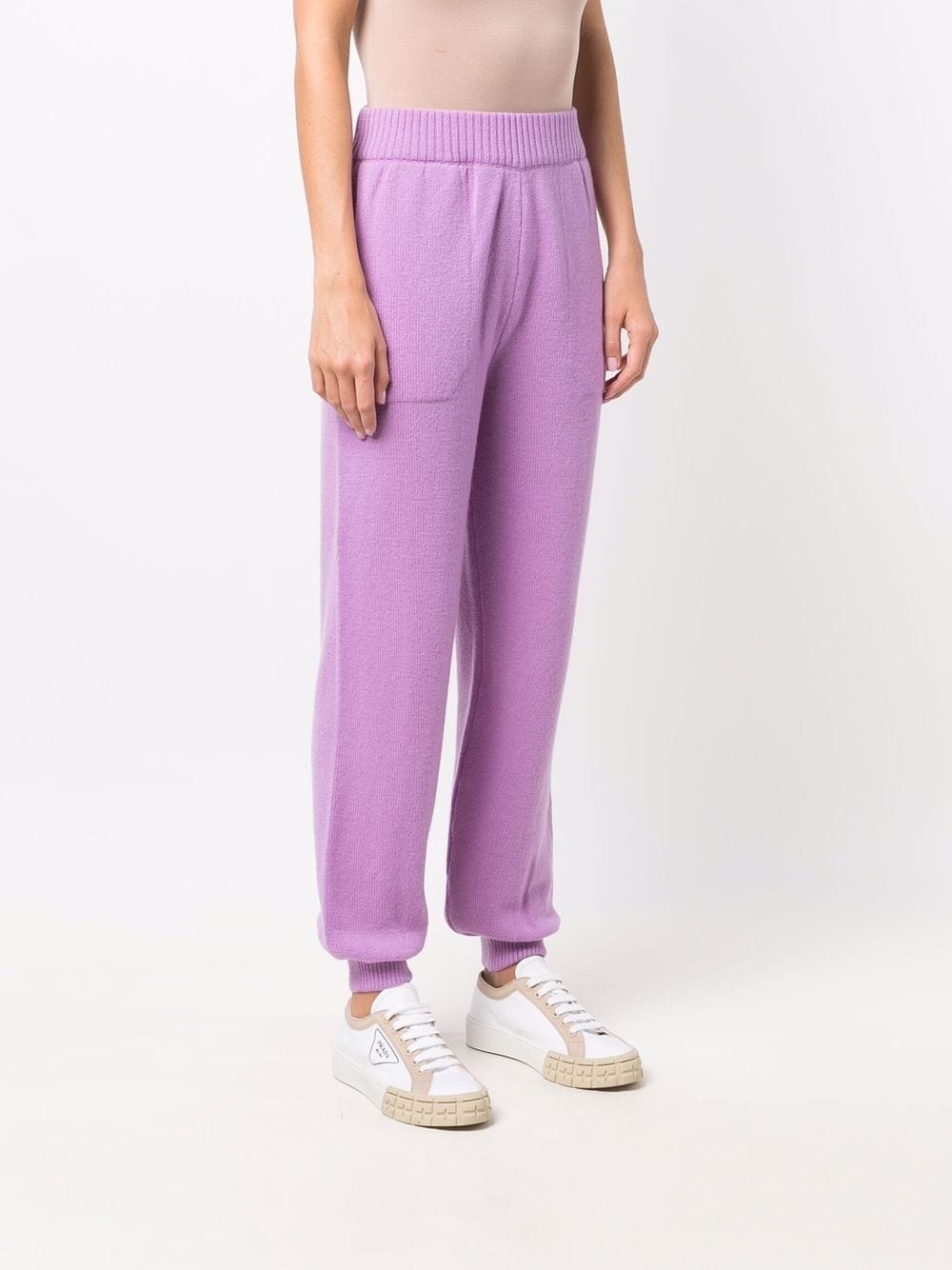 merino-blend knitted track pants - 3