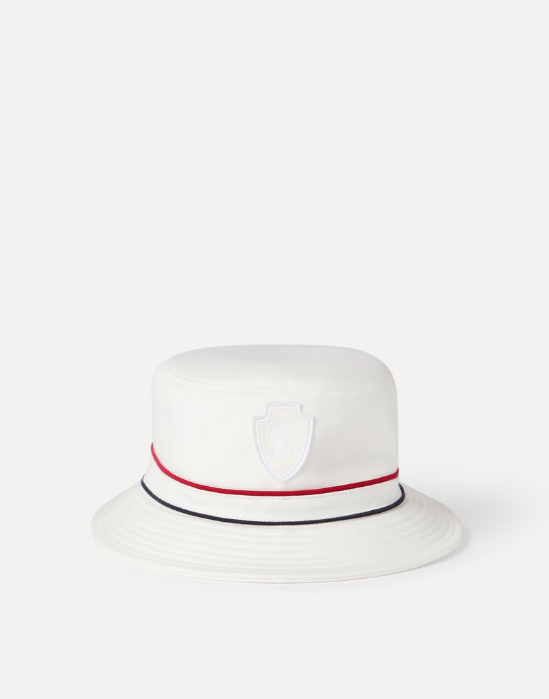 Techno cotton piqué bucket hat with logo 1