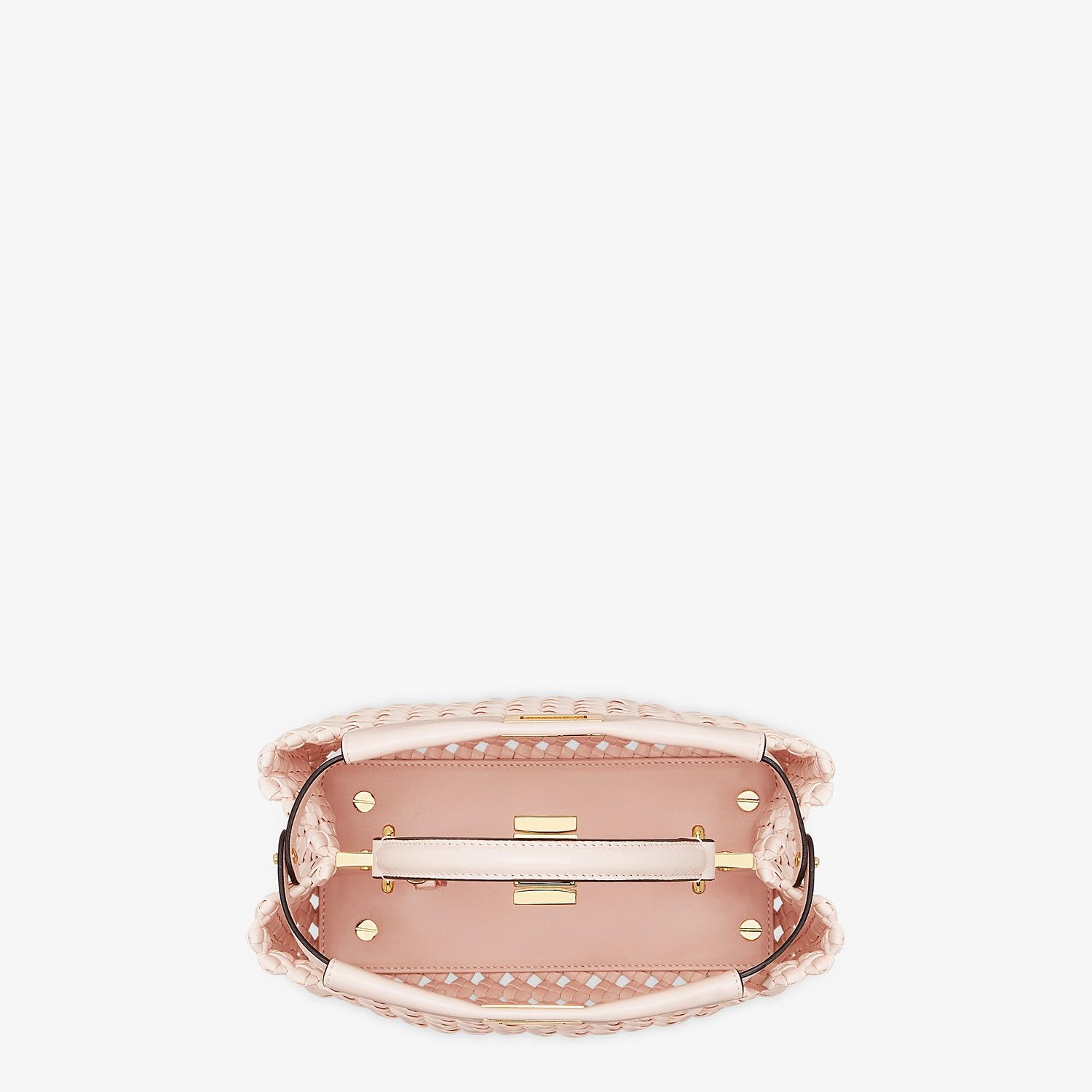 Pink leather interlace bag - 5