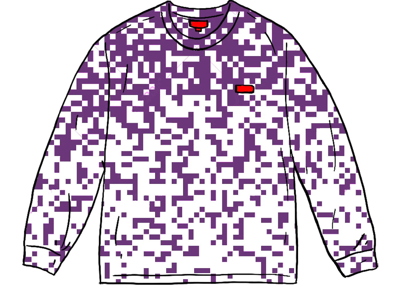 Supreme Small Box L/S L/S Tee Purple Digi Camo - 1
