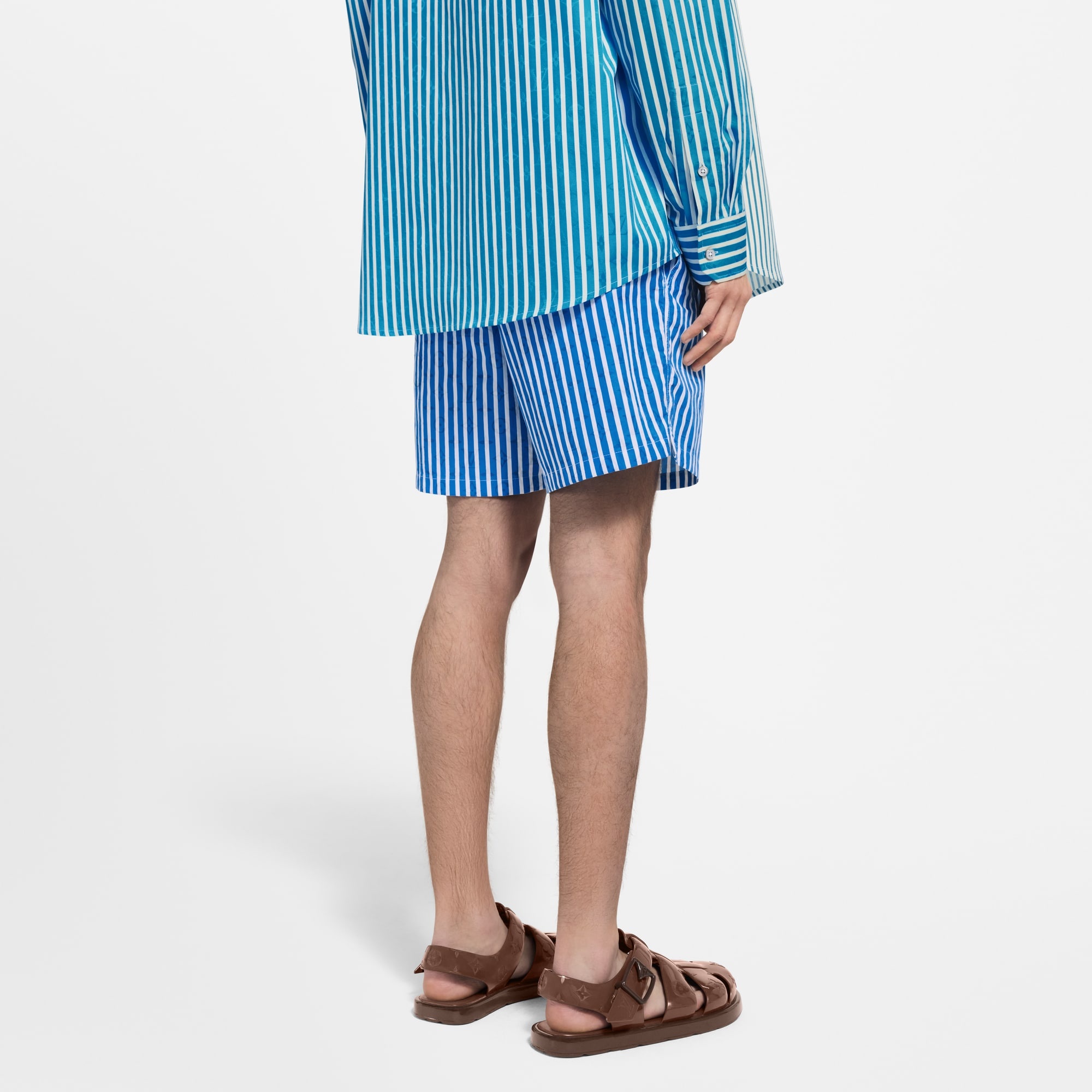 Monogram Striped Swim Shorts - 5