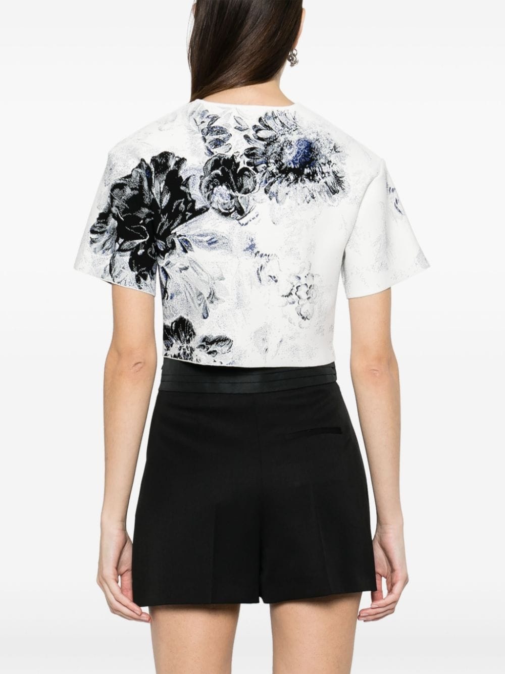 Chiaroscuro floral-jacquard T-shirt - 4