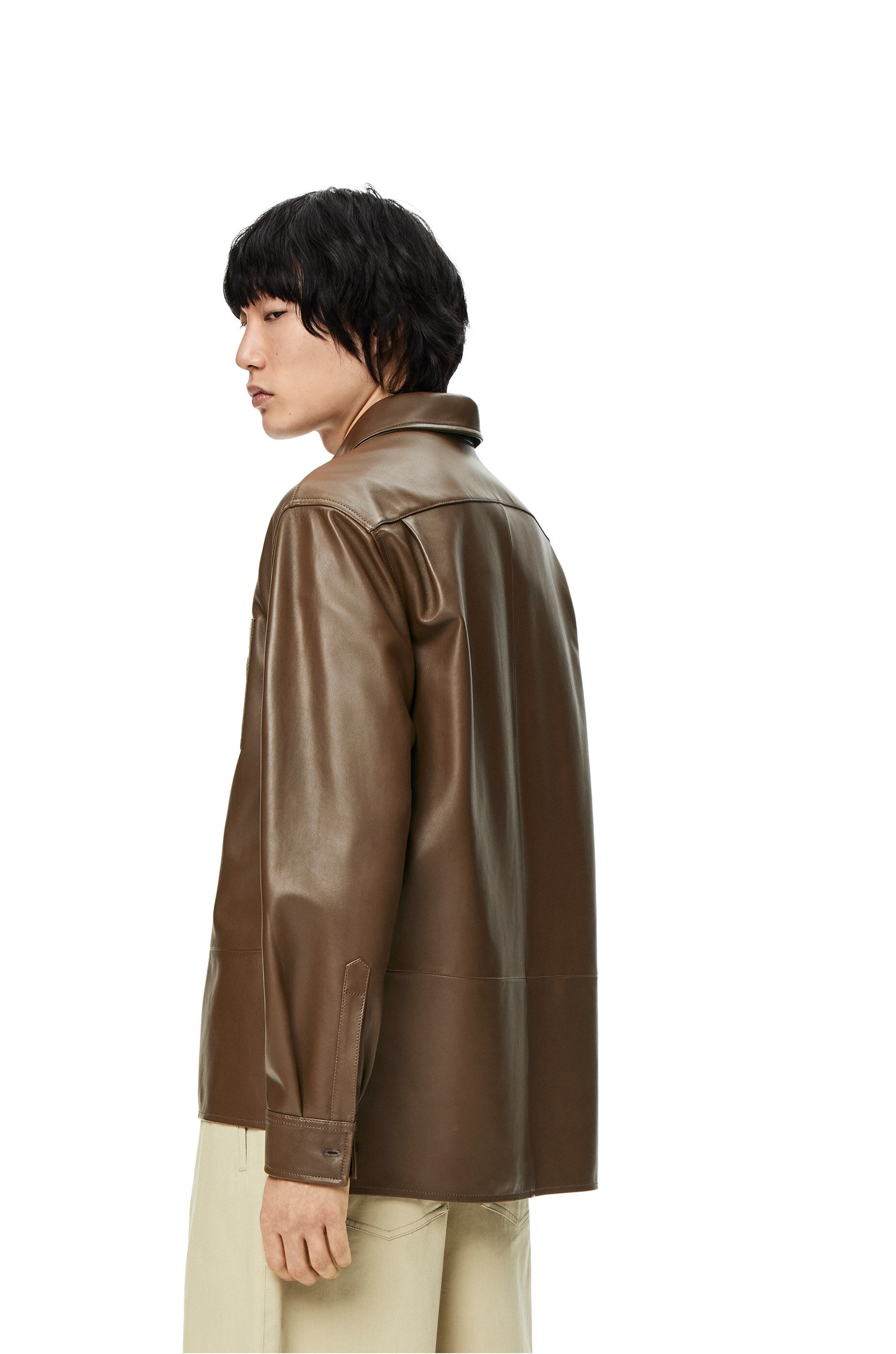 Zip overshirt in nappa - 4