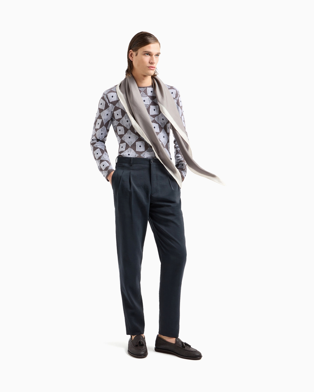 Two-dart trousers in silk-blend twill - 2