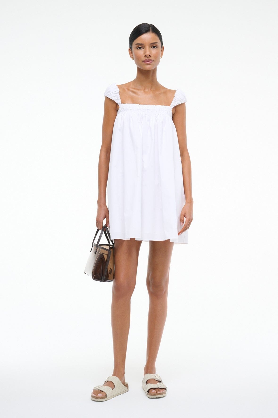 STAUD BEAU DRESS WHITE - 5