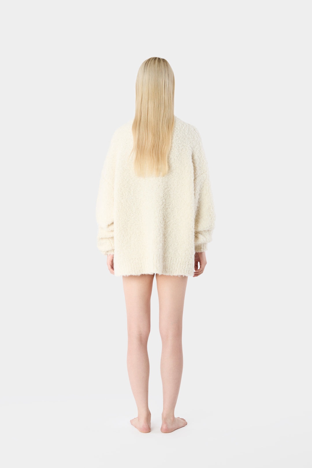 ASTRAKAN ROUND NECK SWEATER / cream - 6