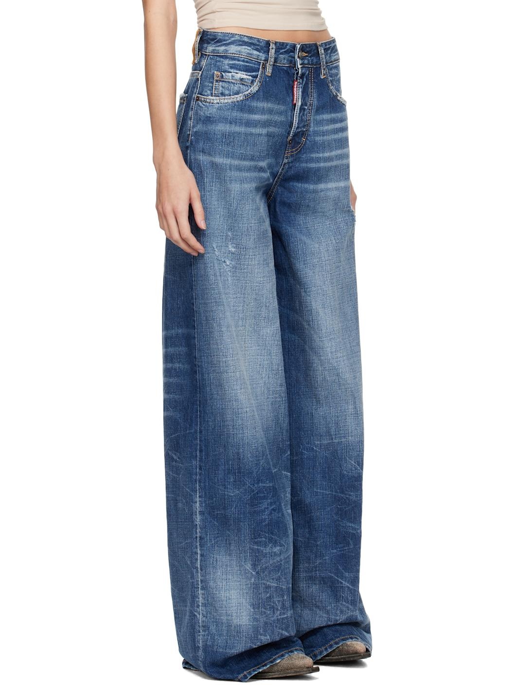 Blue Medium Reflective Lake Wash Traveller Jeans - 2