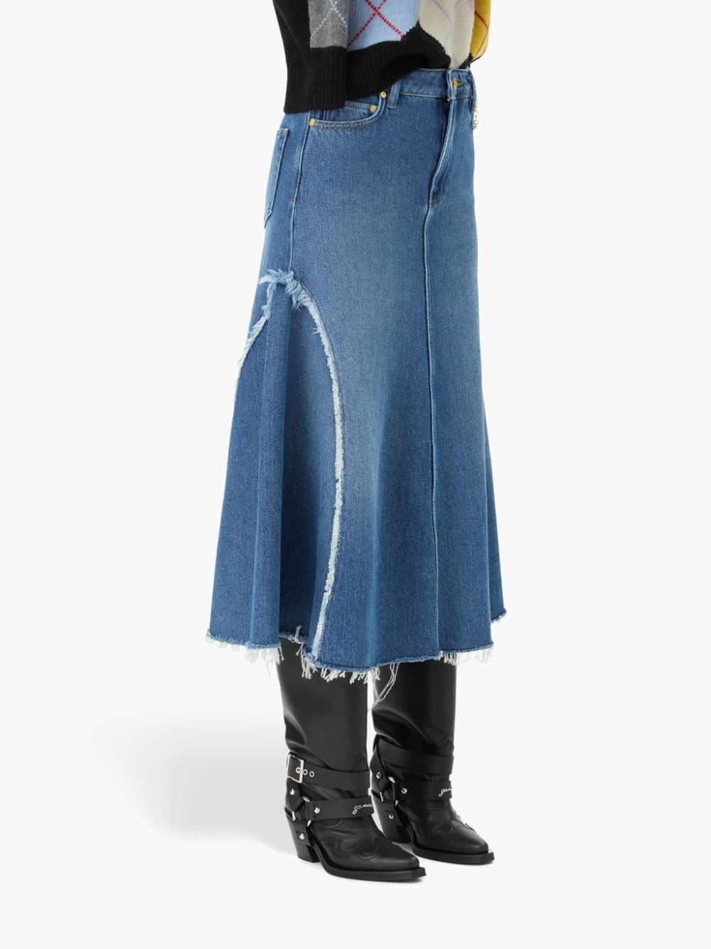 denim midi skirt - 5