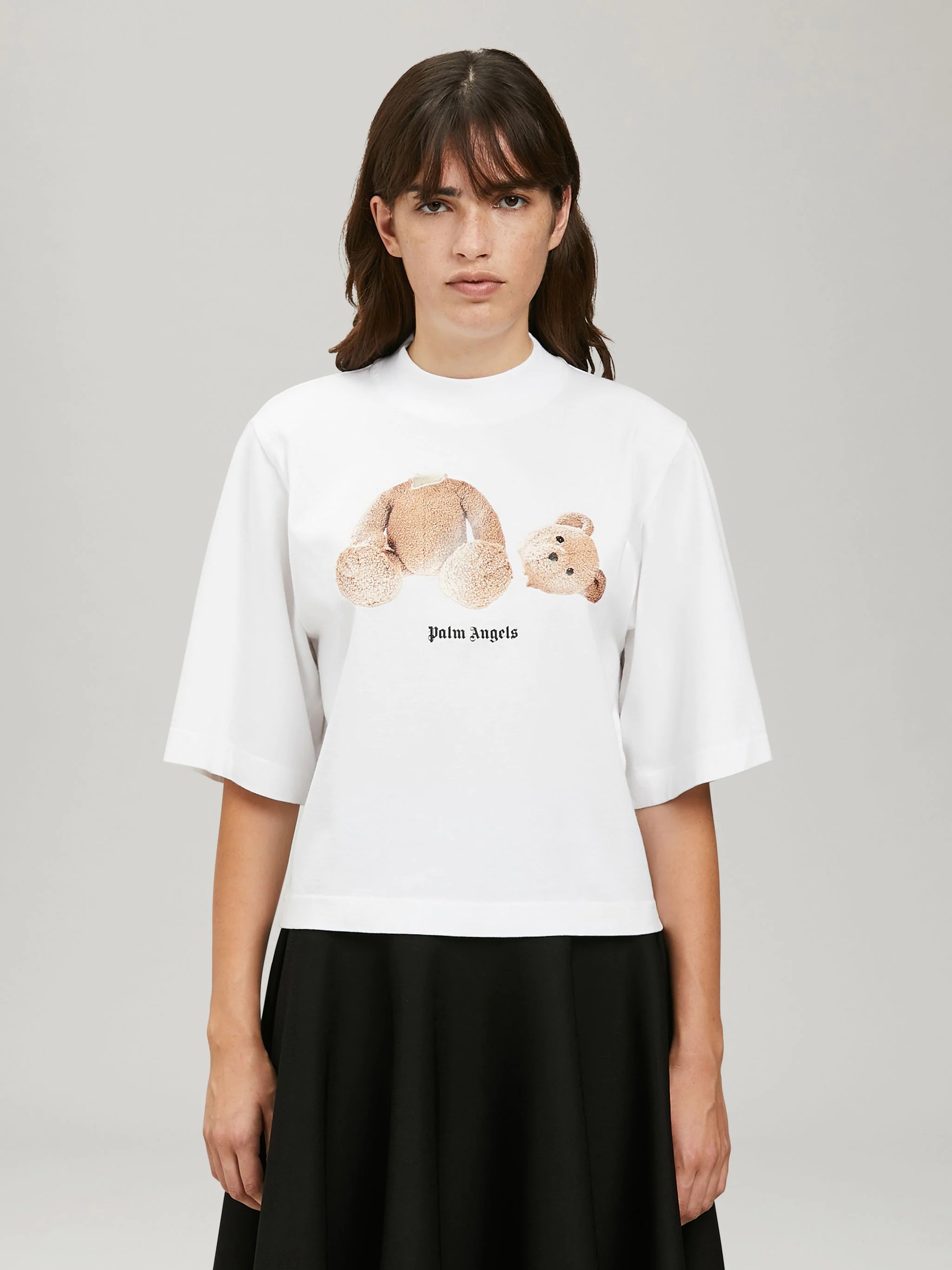 BEAR CROPPED WHITE T-SHIRT - 3