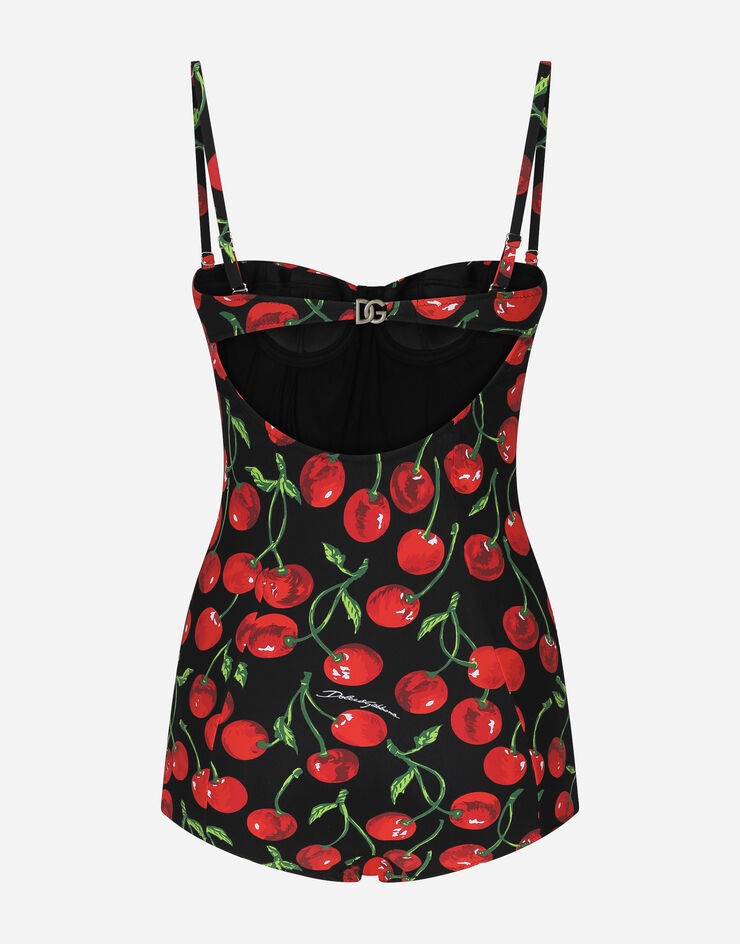 Cherry-print balconette one-piece swimsuit - 2