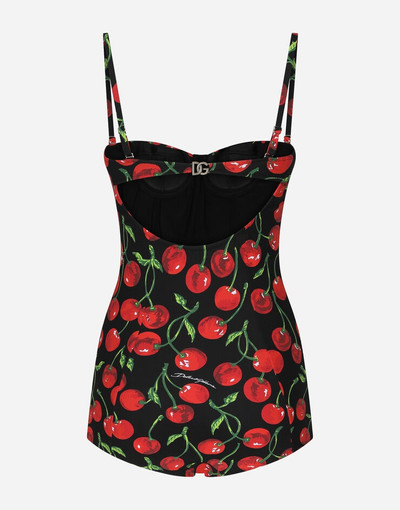 Dolce & Gabbana Cherry-print balconette one-piece swimsuit outlook