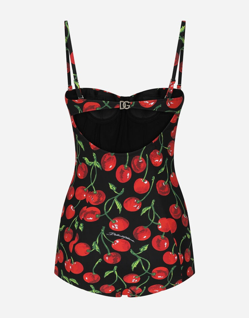 Dolce & Gabbana Cherry-print balconette one-piece swimsuit outlook