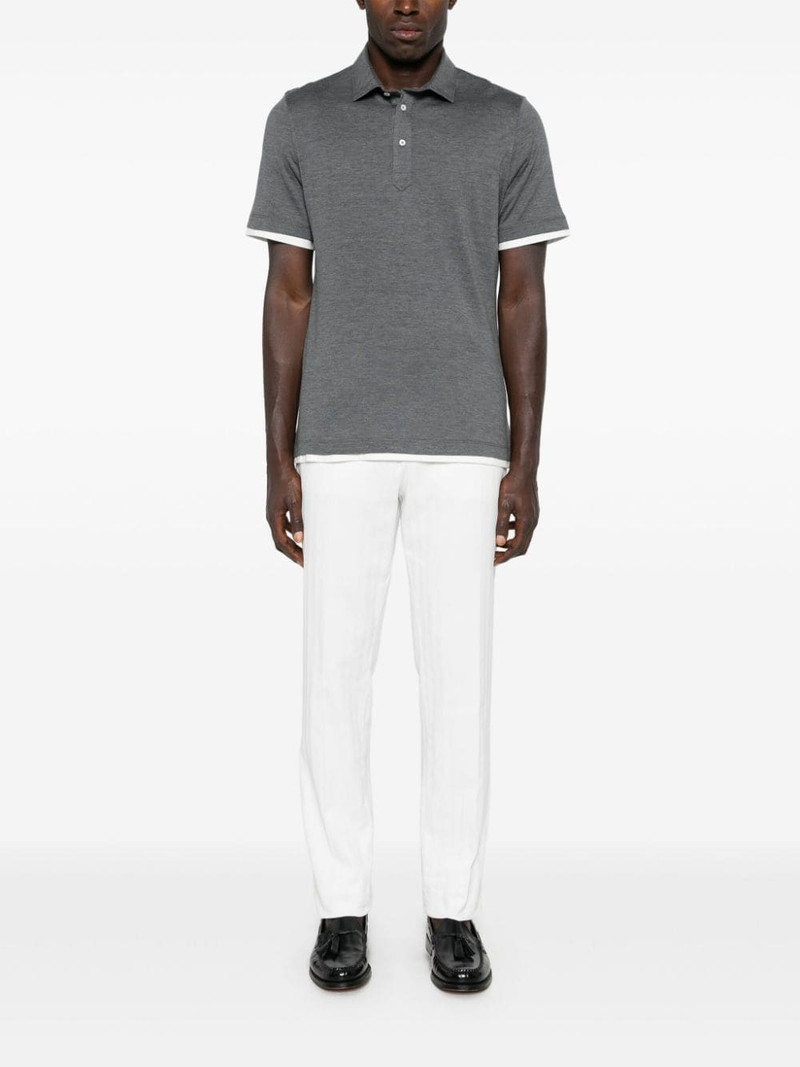 Brunello Cucinelli layered-effect polo shirt outlook