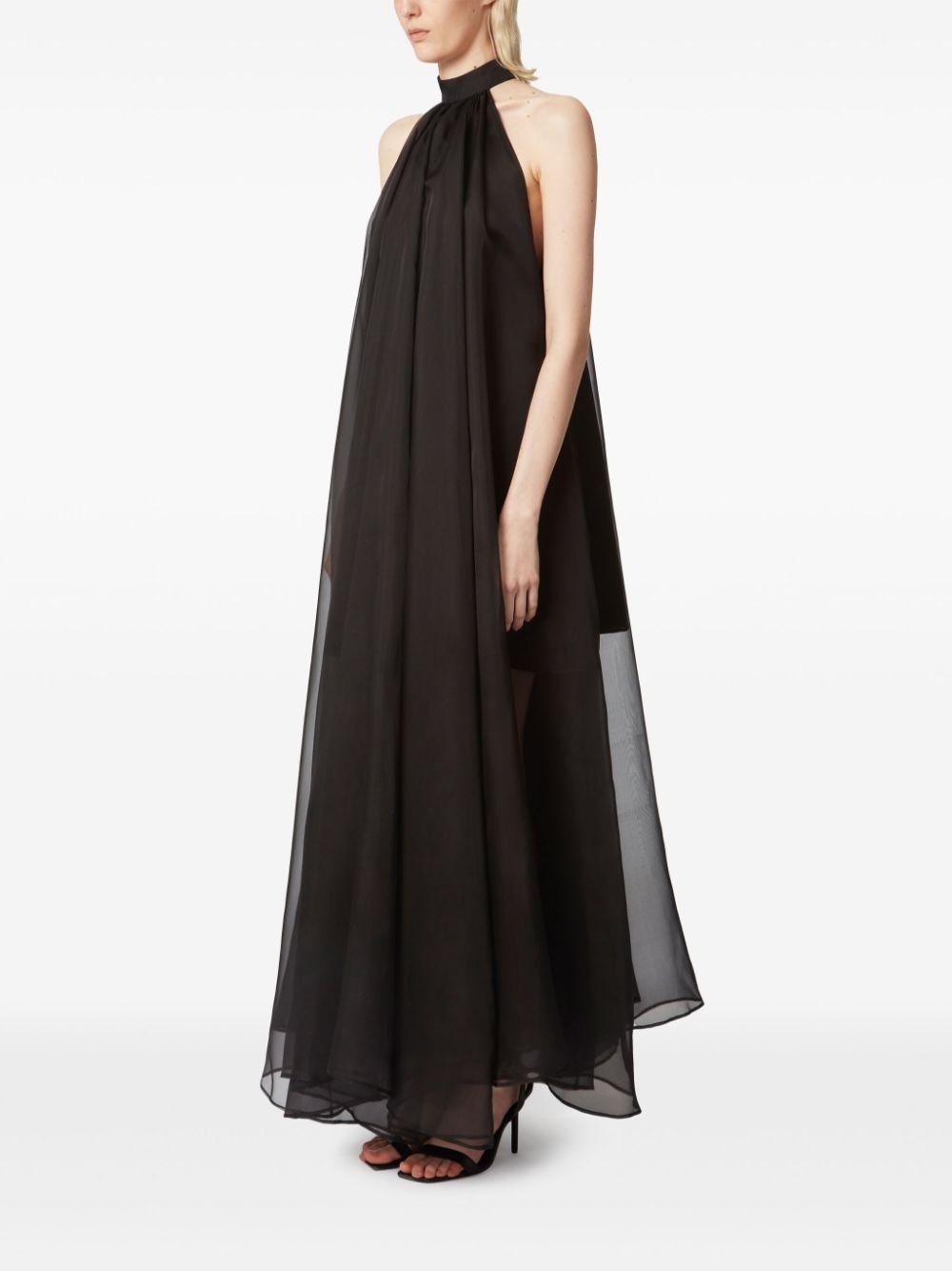 halterneck sheer dress - 3