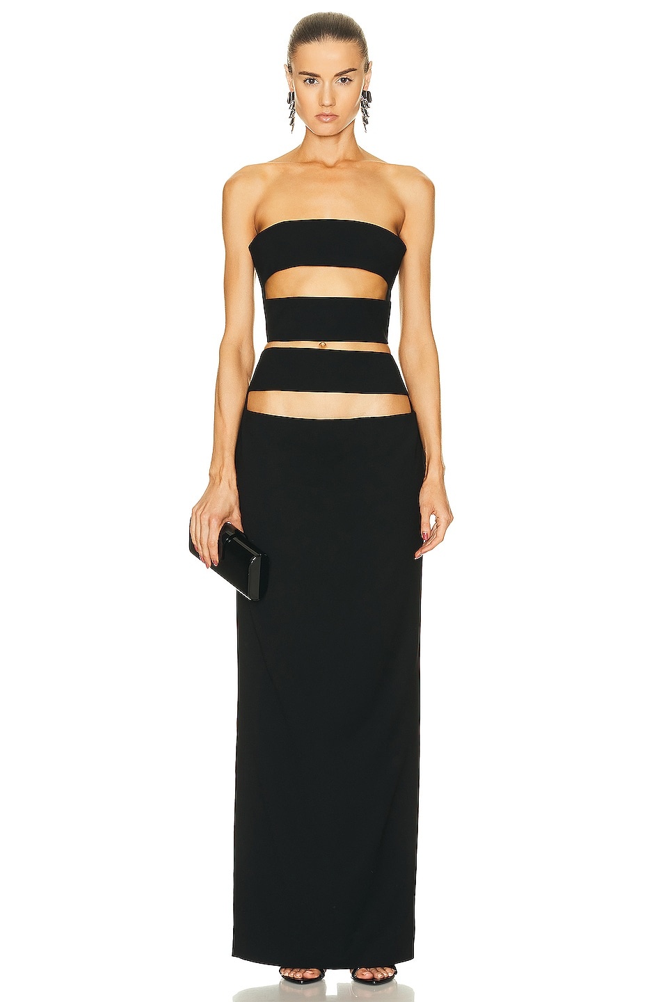 Horizontal Cutout Bandage Maxi Dress - 1