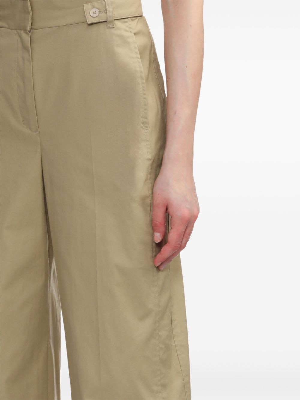 belted waist tabs straight-leg trousers - 5