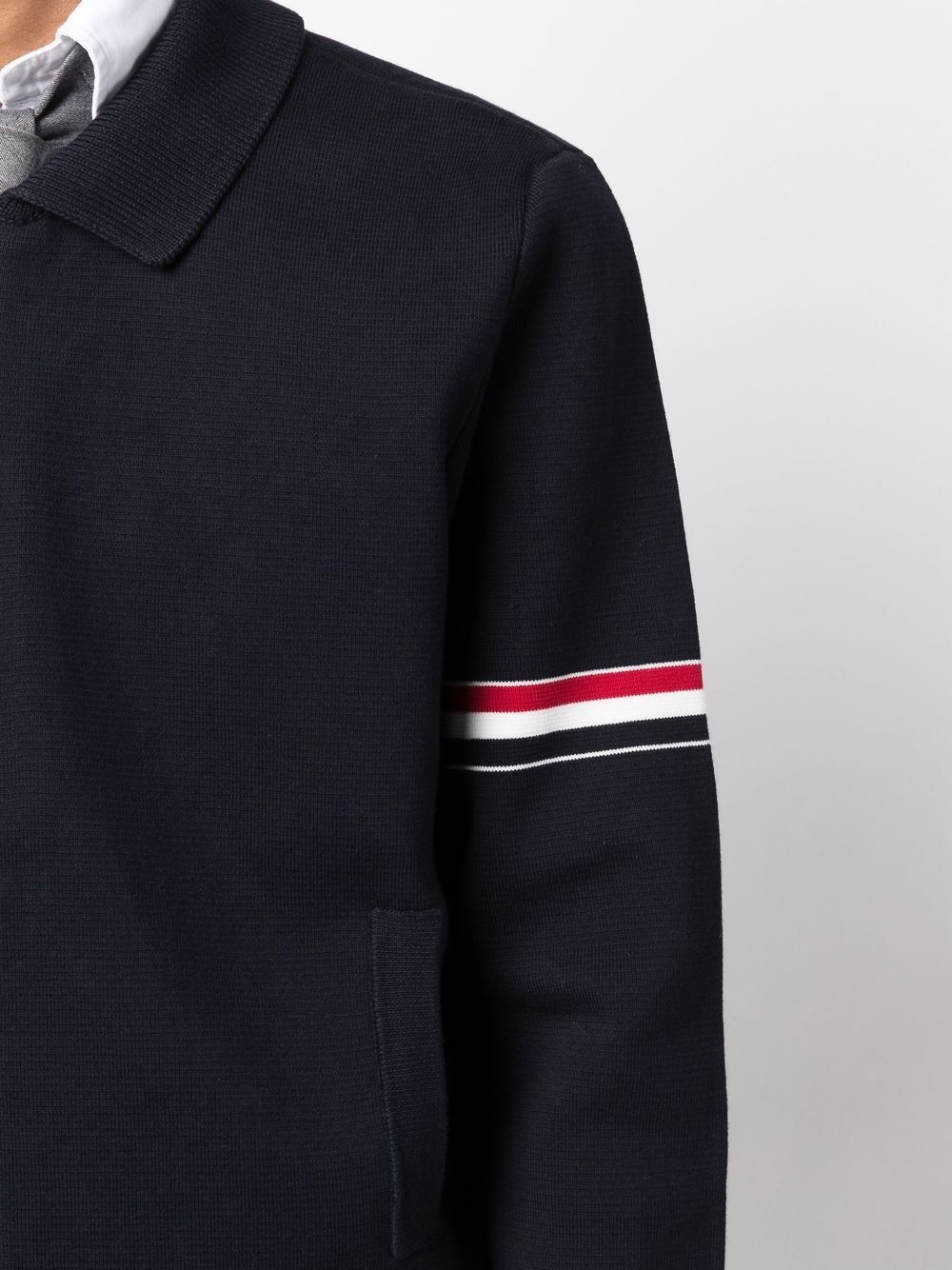RWB stripe detailed cardigan - 5