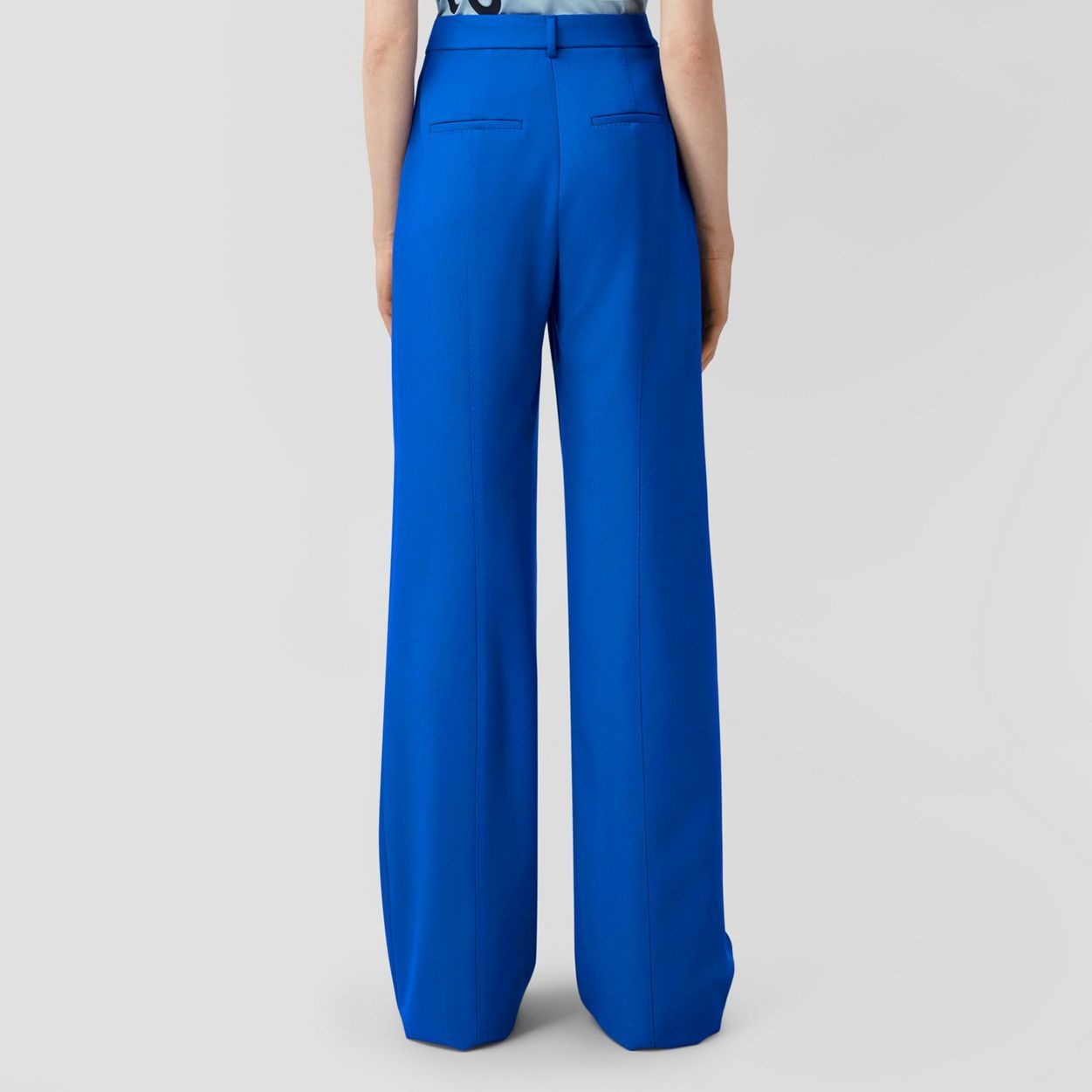 Embroidered Logo Wool Tailored Trousers - 4