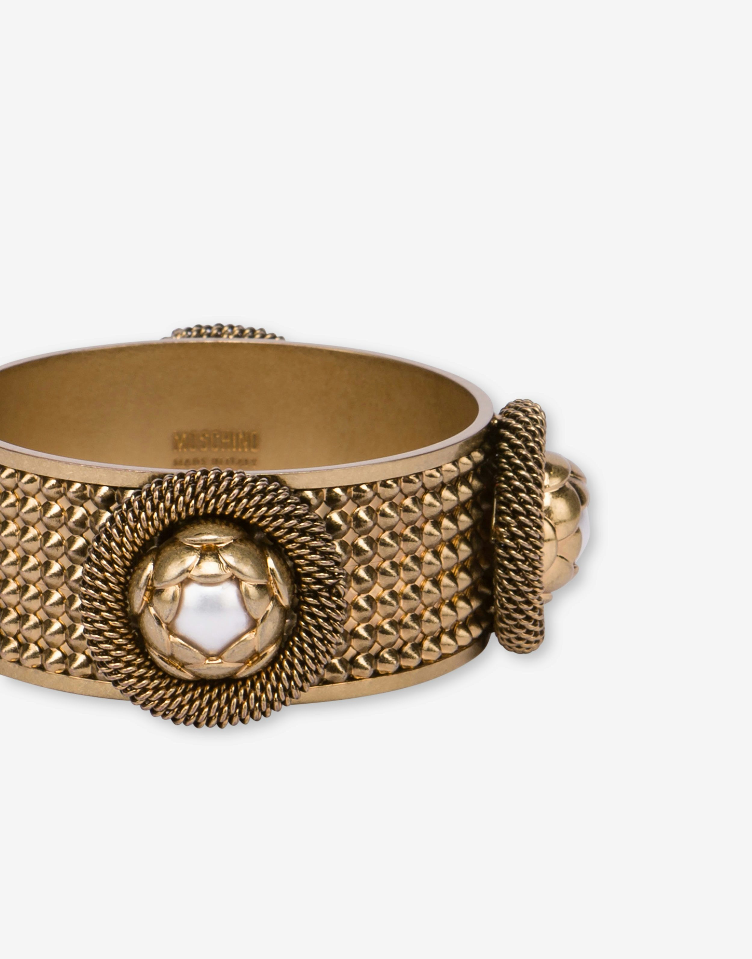 RIGID BRACELET WITH FLOWERS AND PEARLS - 3