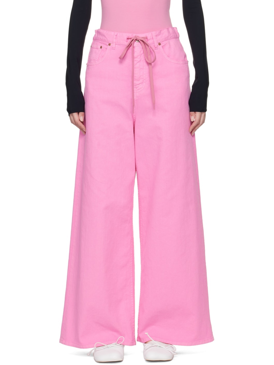 Pink Drawstring Jeans - 1