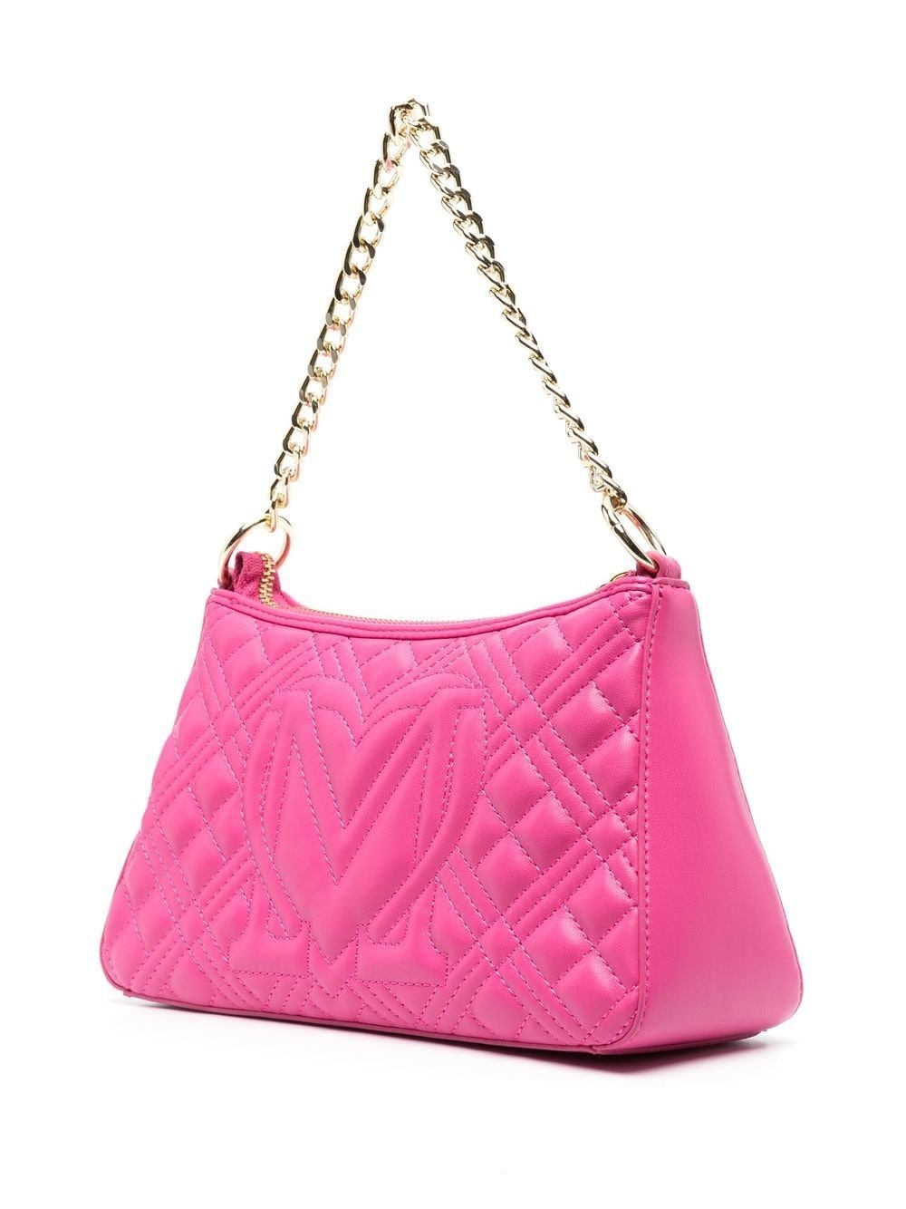 logo-plaque quilted shoulder bag - 3