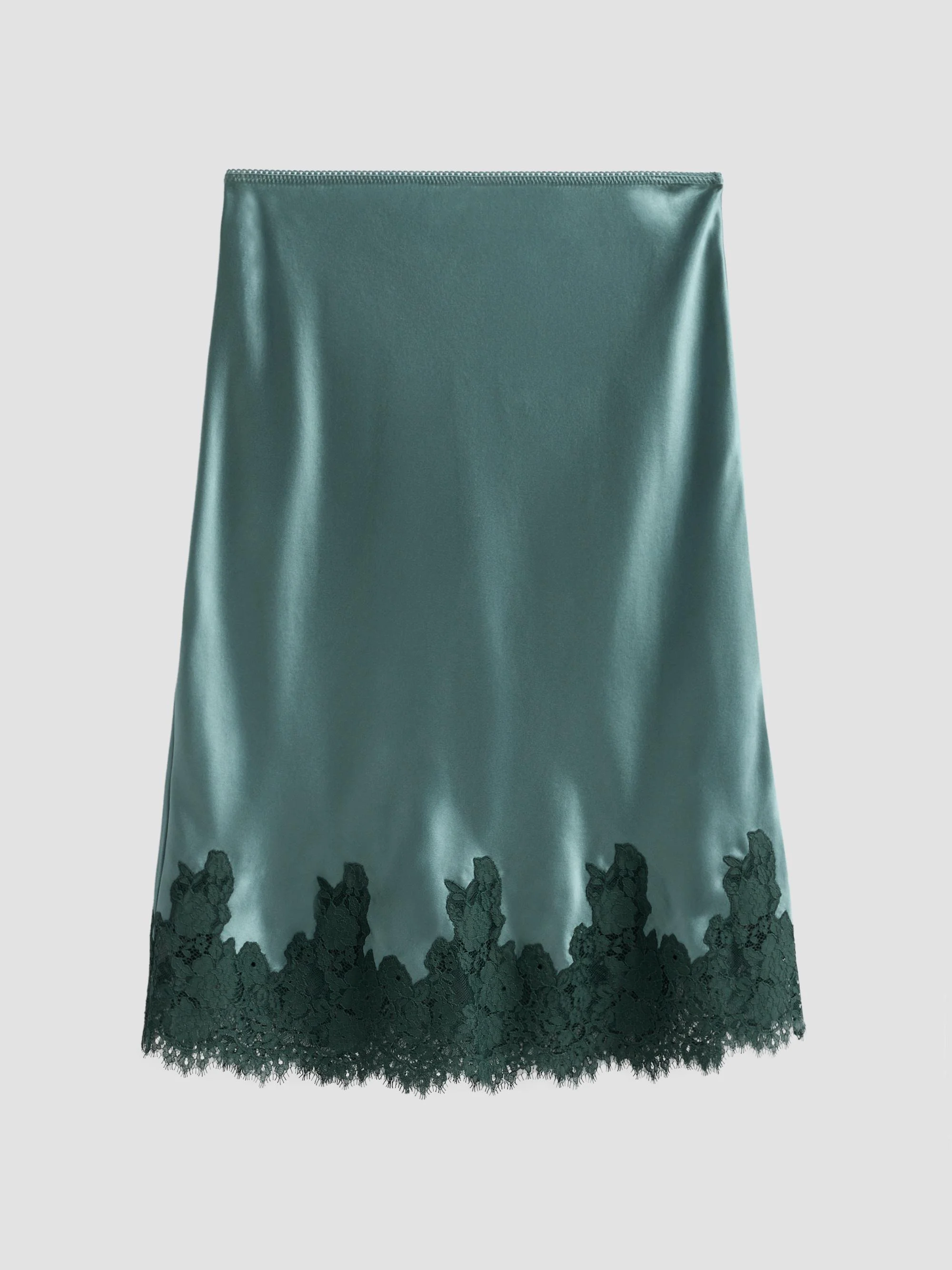 Women's Elowette Silk & Lace Midi-Skirt - Dulac Green - 1