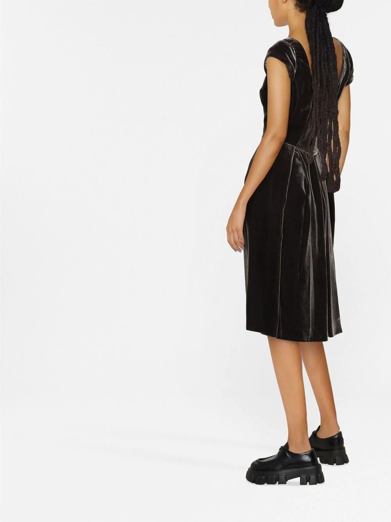 cap-sleeve velvet-effect dress 3