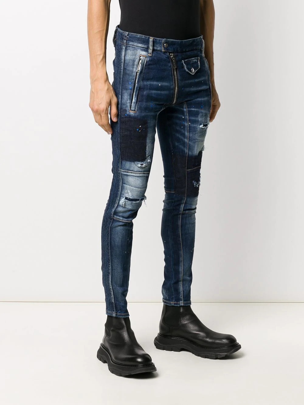 distressed-effect skinny-fit jeans - 3