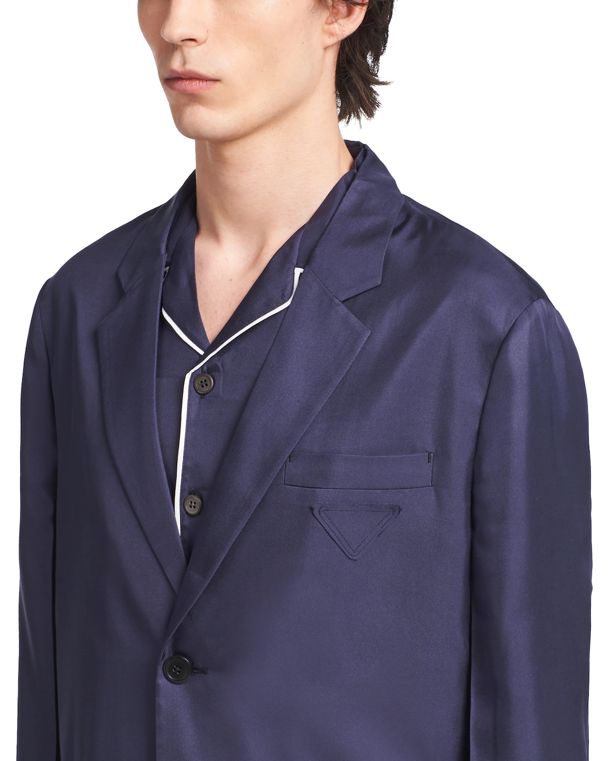 Single-breasted silk jacket - 5