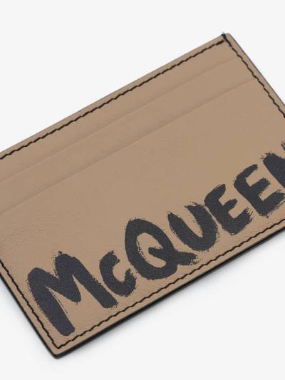 Alexander McQueen Mcqueen Graffiti Card Holder in Black/beige outlook