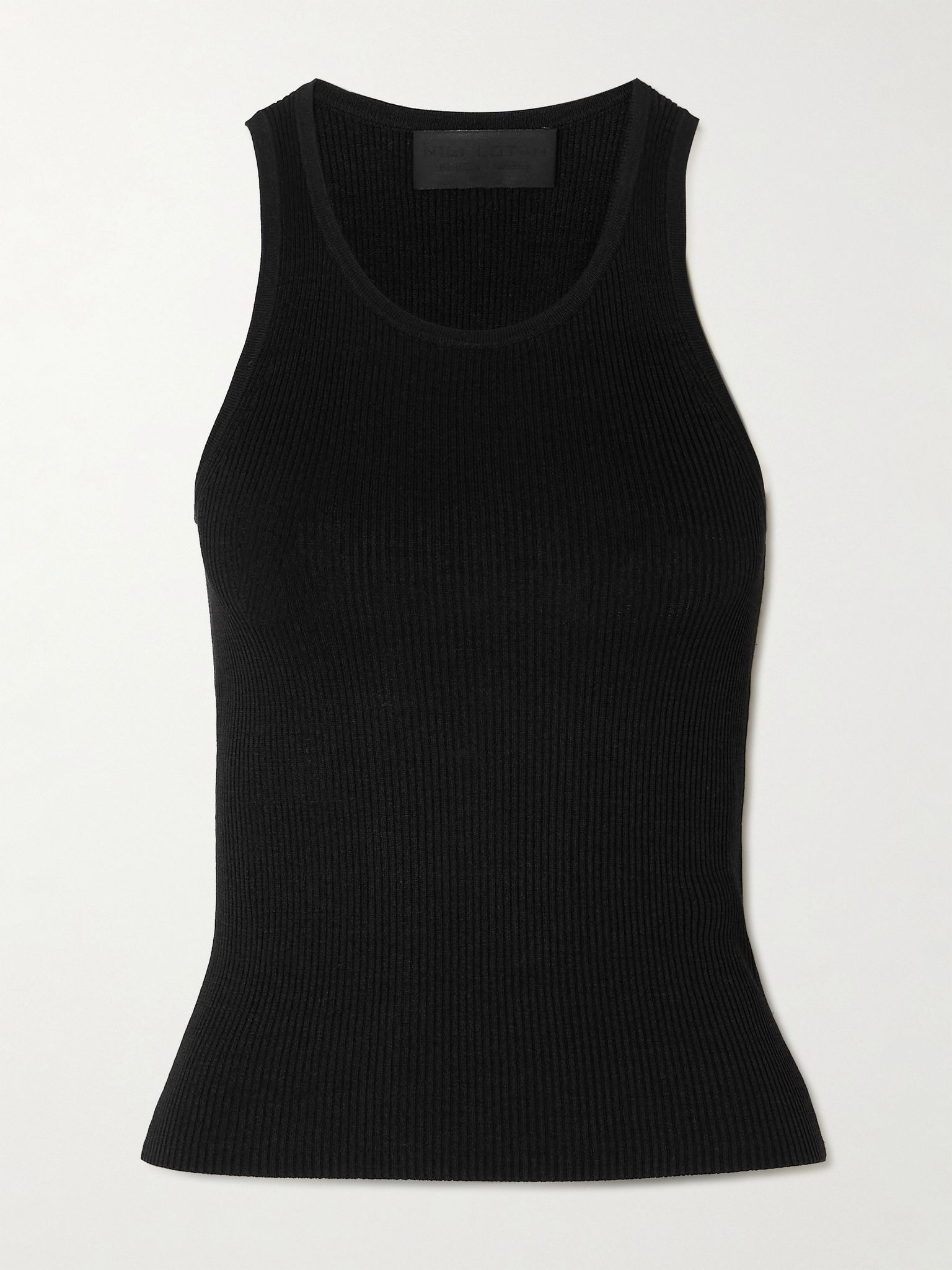 Lottie ribbed silk tank Black - 1