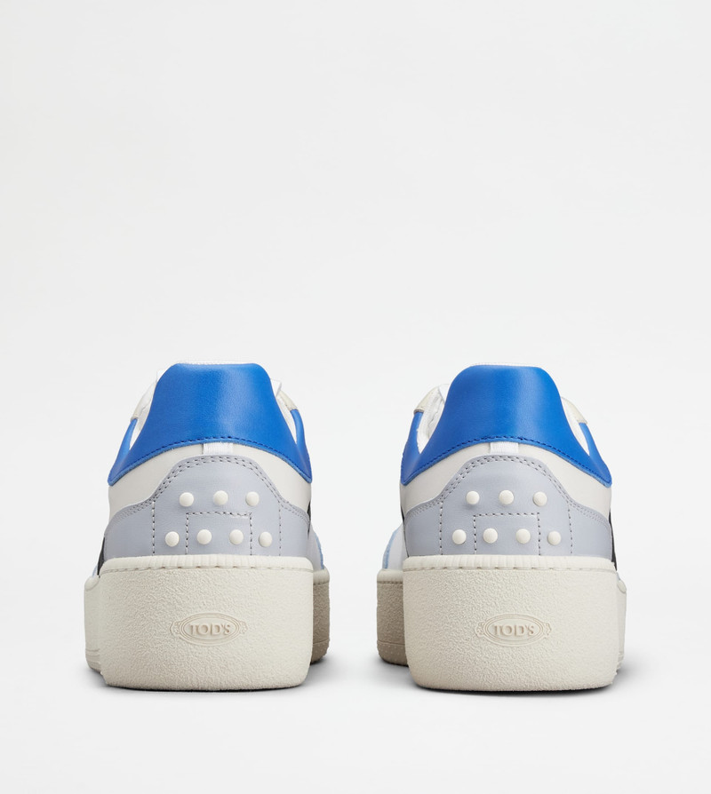 Tod's TOD'S PLATFORM SNEAKERS IN LEATHER - WHITE, BLACK, BLUE outlook