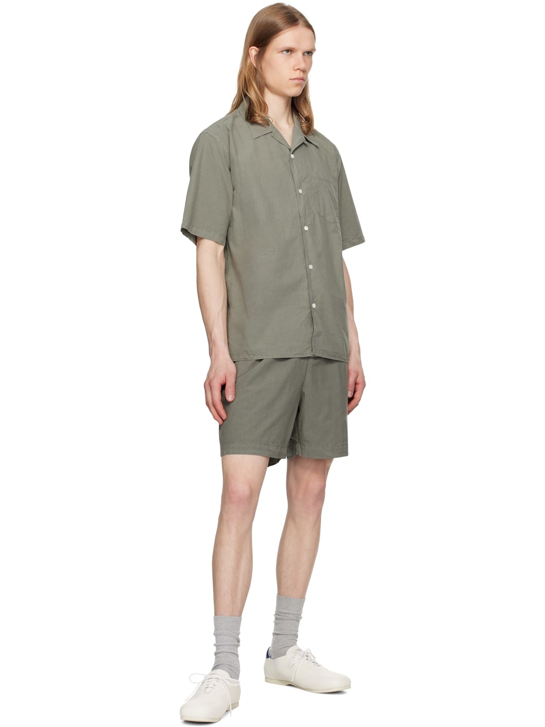 Gray Carsten Cotton Tencel Shirt - 4