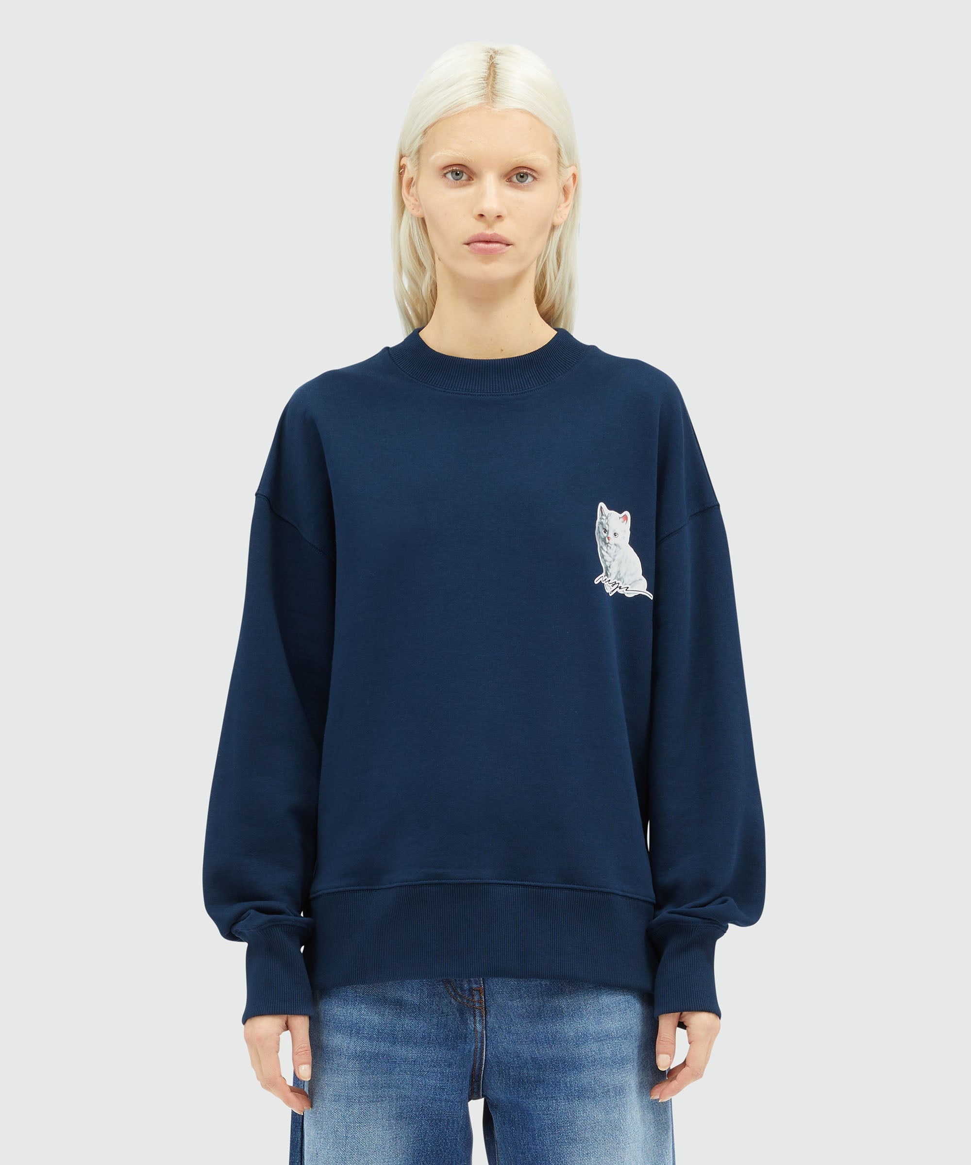 Jersey sweatshirt with Kitten print - 2