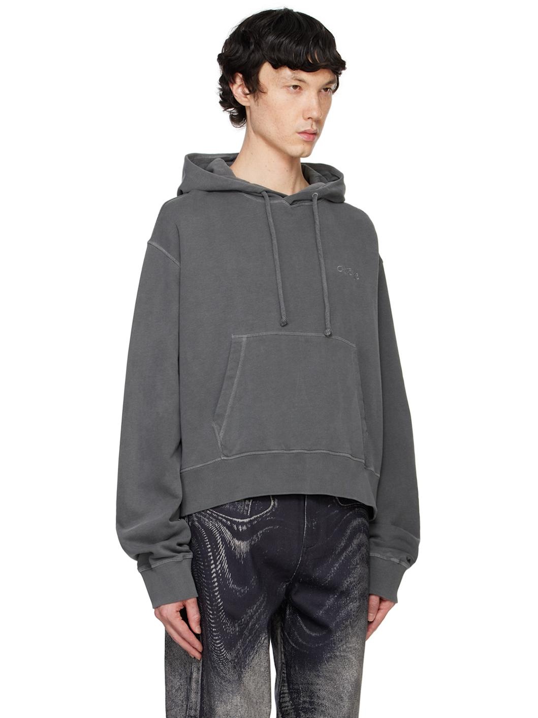 Gray Cotton Hoodie - 2