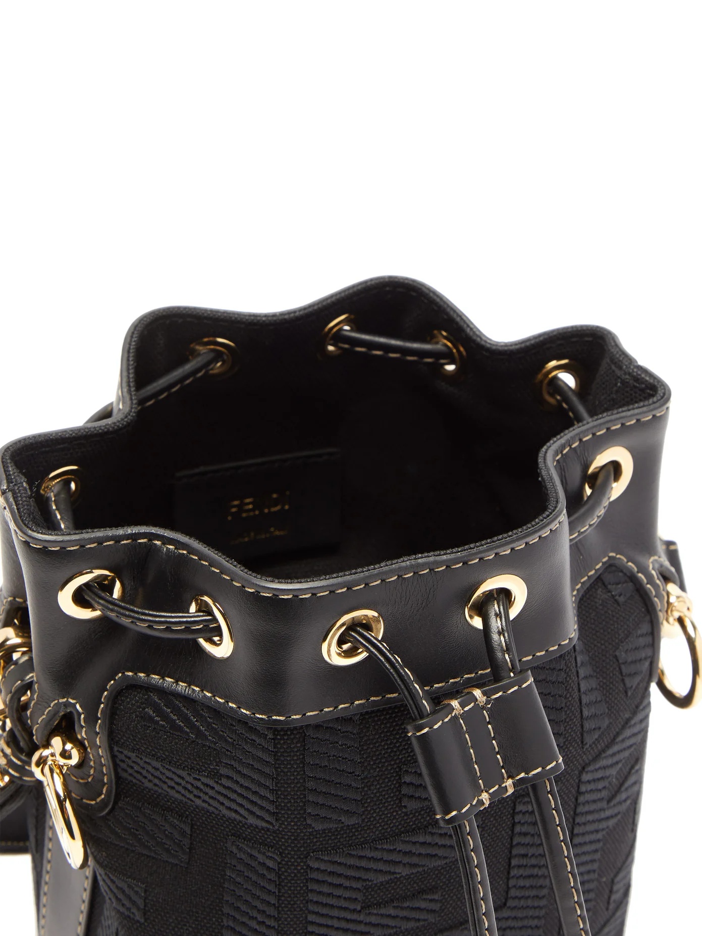 Mon Tresor mini FF logo-jacquard bucket bag - 5