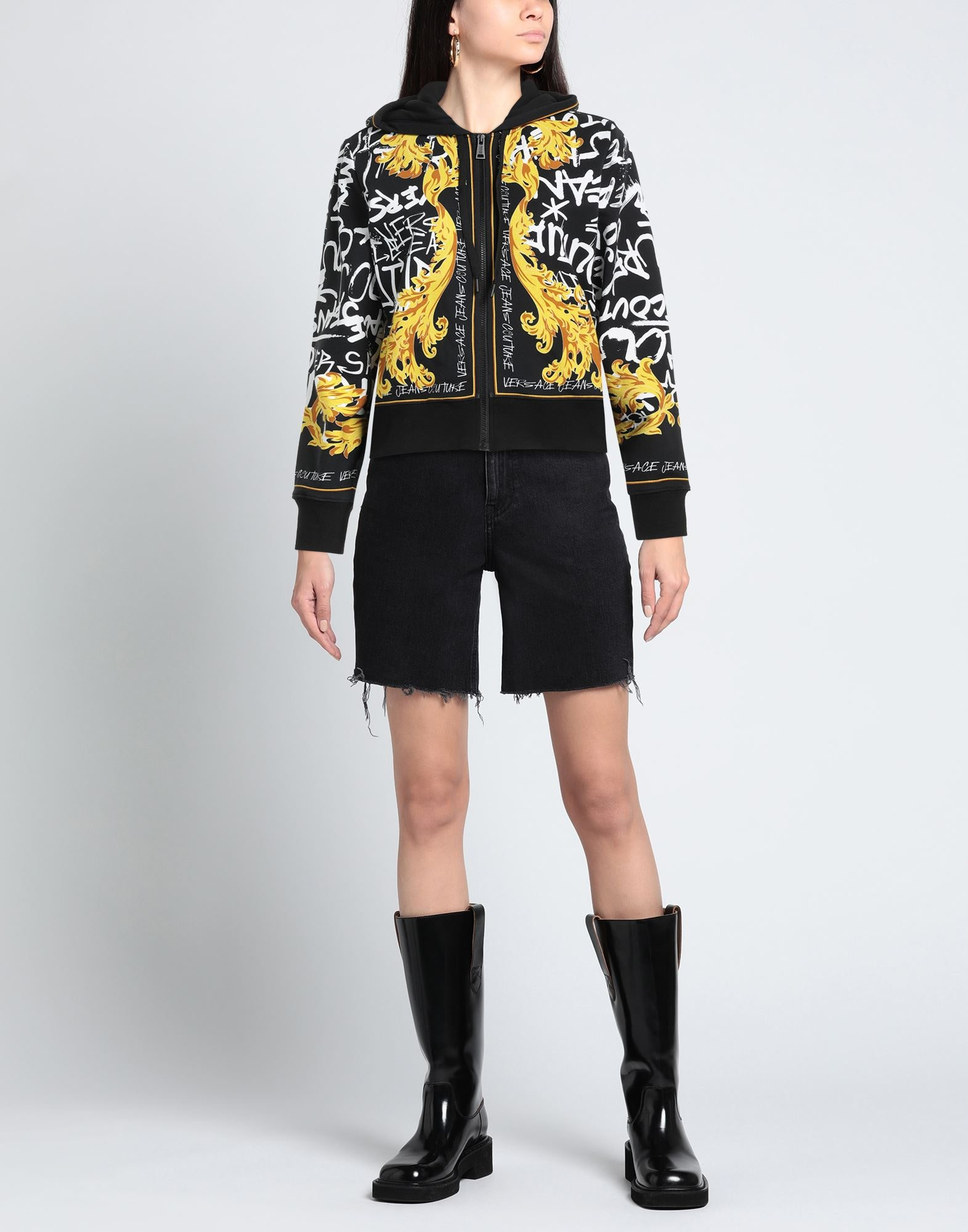 Black Women's Hooded Sweatshirt - 2