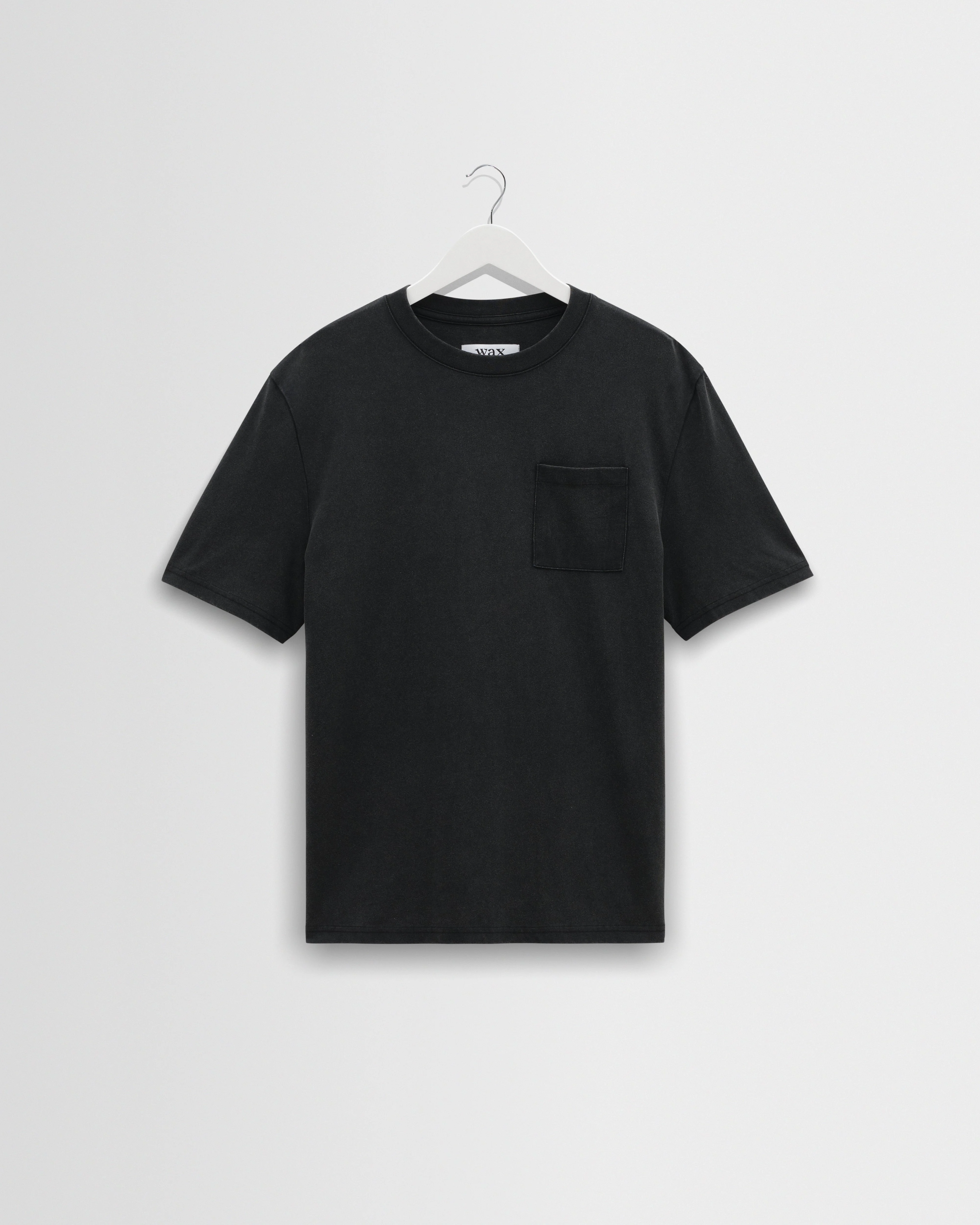 Dean - Washed Black Compact Cotton Pocket T-Shirt - 1