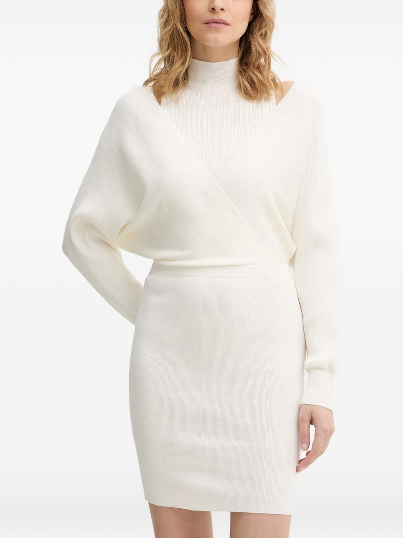 ribbed-knit cut-out mini dress 1