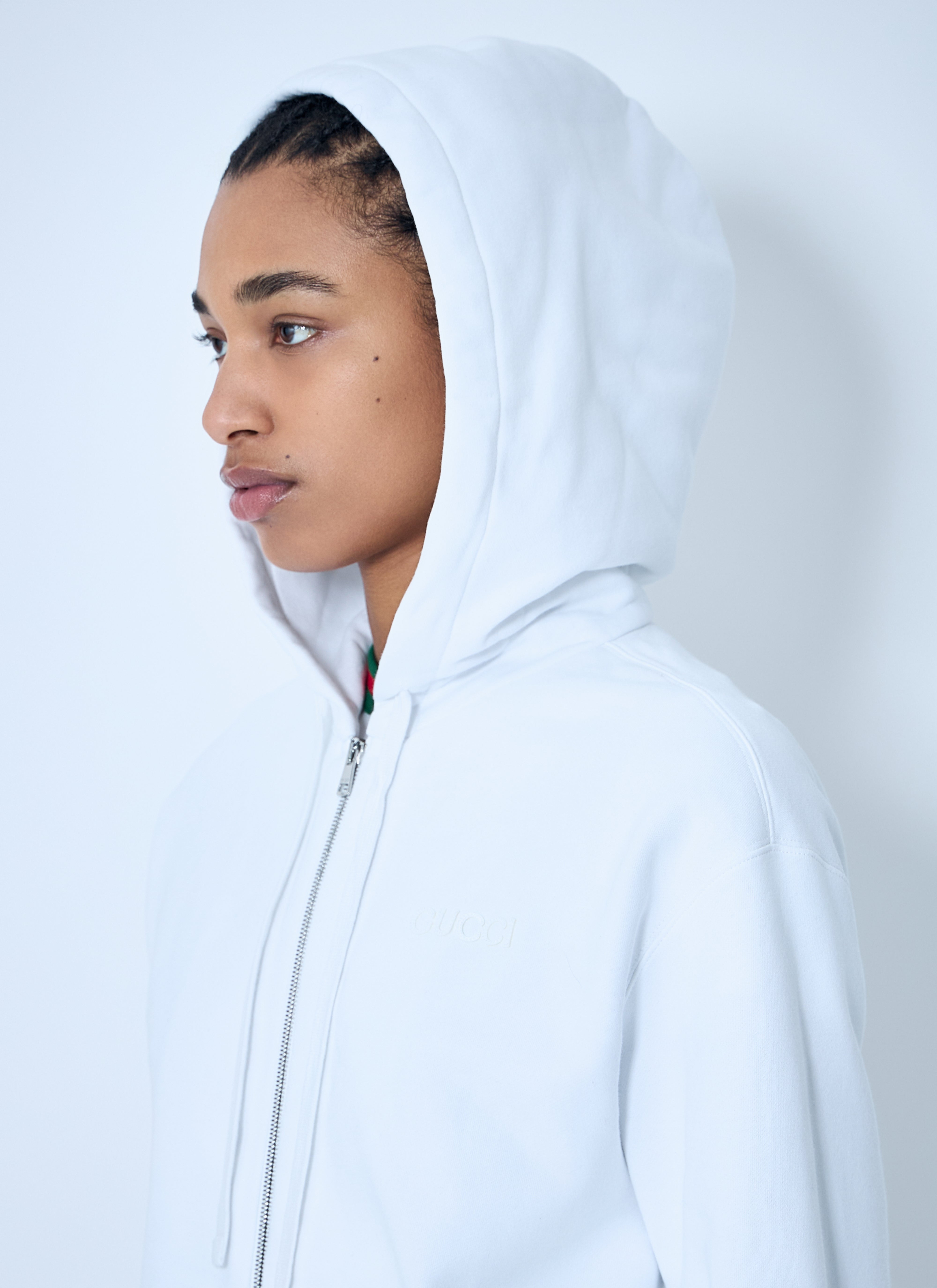 Gucci Women Web Trim Hooded Sweatshirt - 5